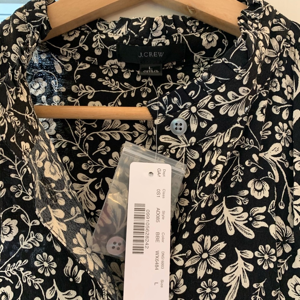 J Crew long sleeve button down floral dress